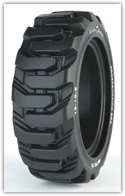 10-16.5 Solid Tire & Wheel Assembly, Maxam MS705, R-4 Traction, Non-Aperture, Press-On, Left Side V53503A1L