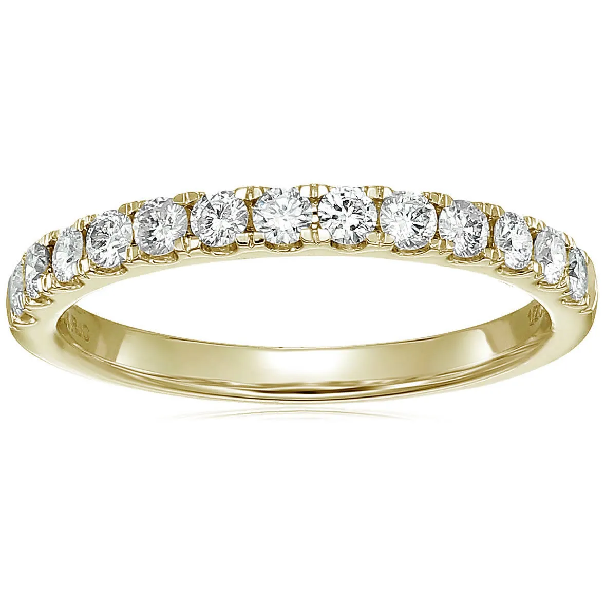 1/2 cttw Champagne Diamond Wedding Band 14K White Gold 13 Stones Round