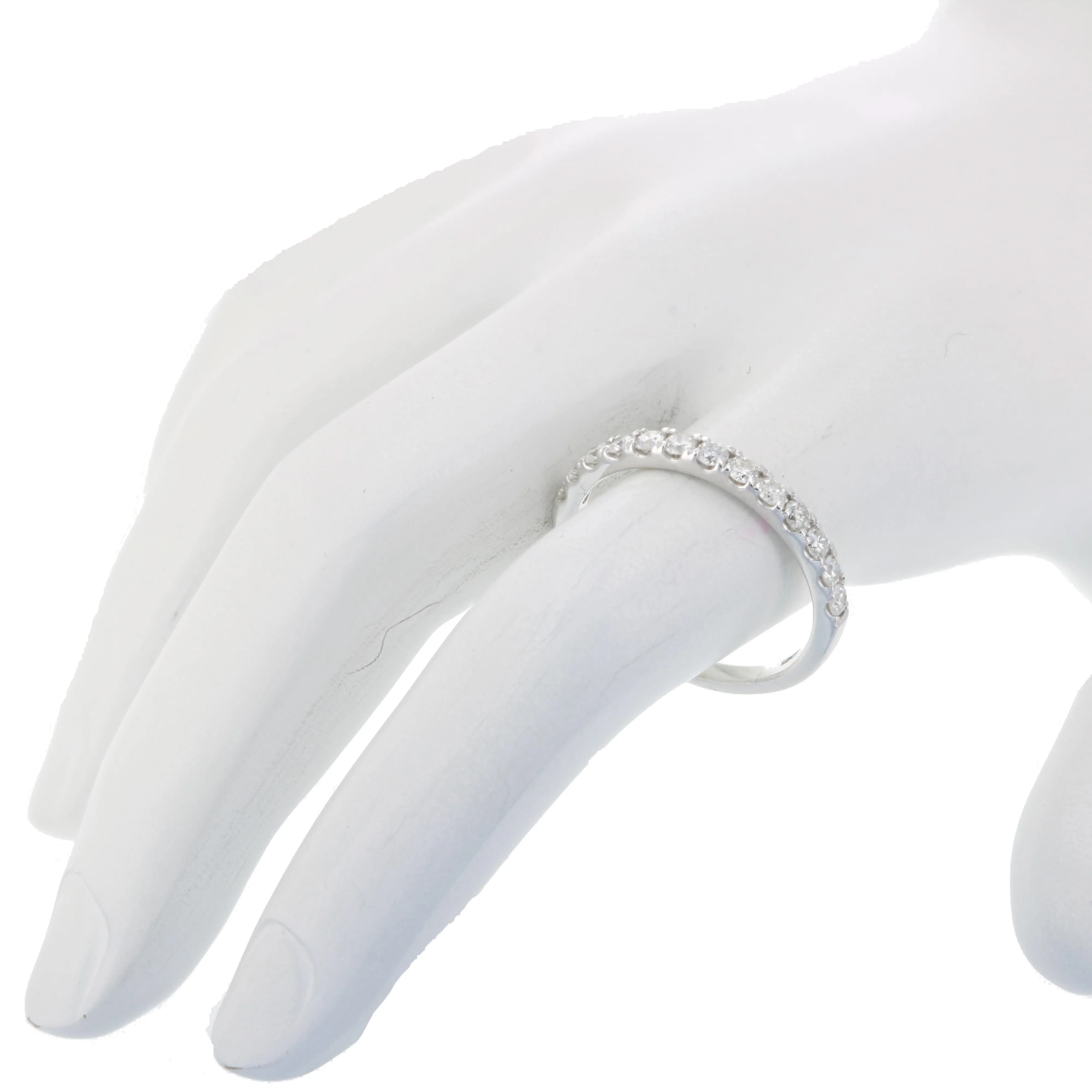 1/2 cttw Champagne Diamond Wedding Band 14K White Gold 13 Stones Round