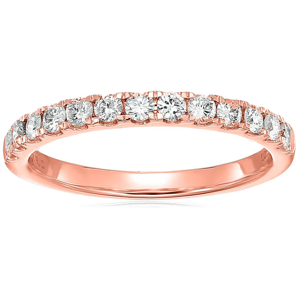 1/2 cttw Champagne Diamond Wedding Band 14K White Gold 13 Stones Round