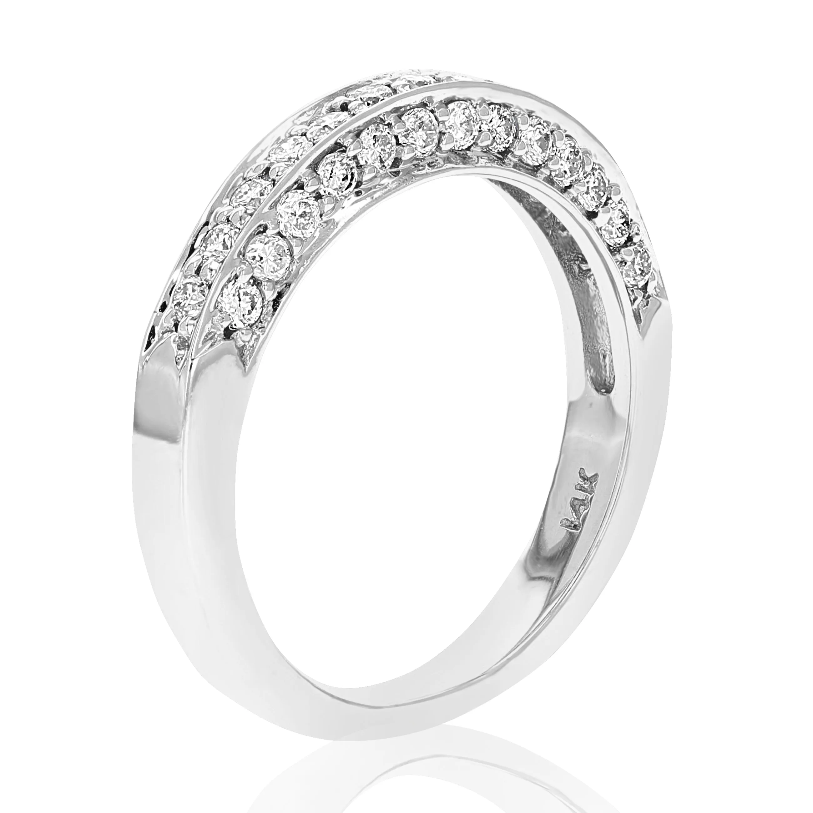 1.20 cttw Semi Mount Diamond Wedding Bridal Set 14K White Gold Round