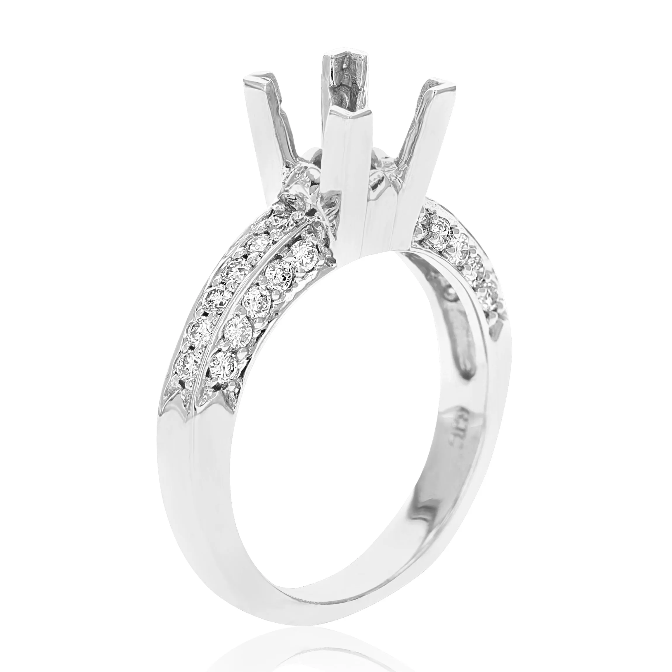 1.20 cttw Semi Mount Diamond Wedding Bridal Set 14K White Gold Round