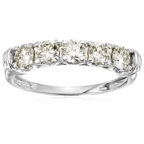 1.50 cttw 5 Stone Diamond Wedding Engagement Ring 14K White Gold Round