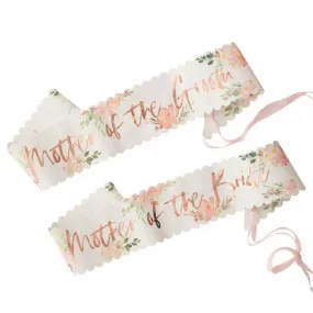 2 Pack- Floral Mother of the Bride Groom Bridal Shower Sashes