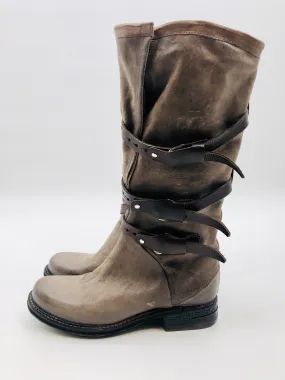 3 Buckle Leather Boot
