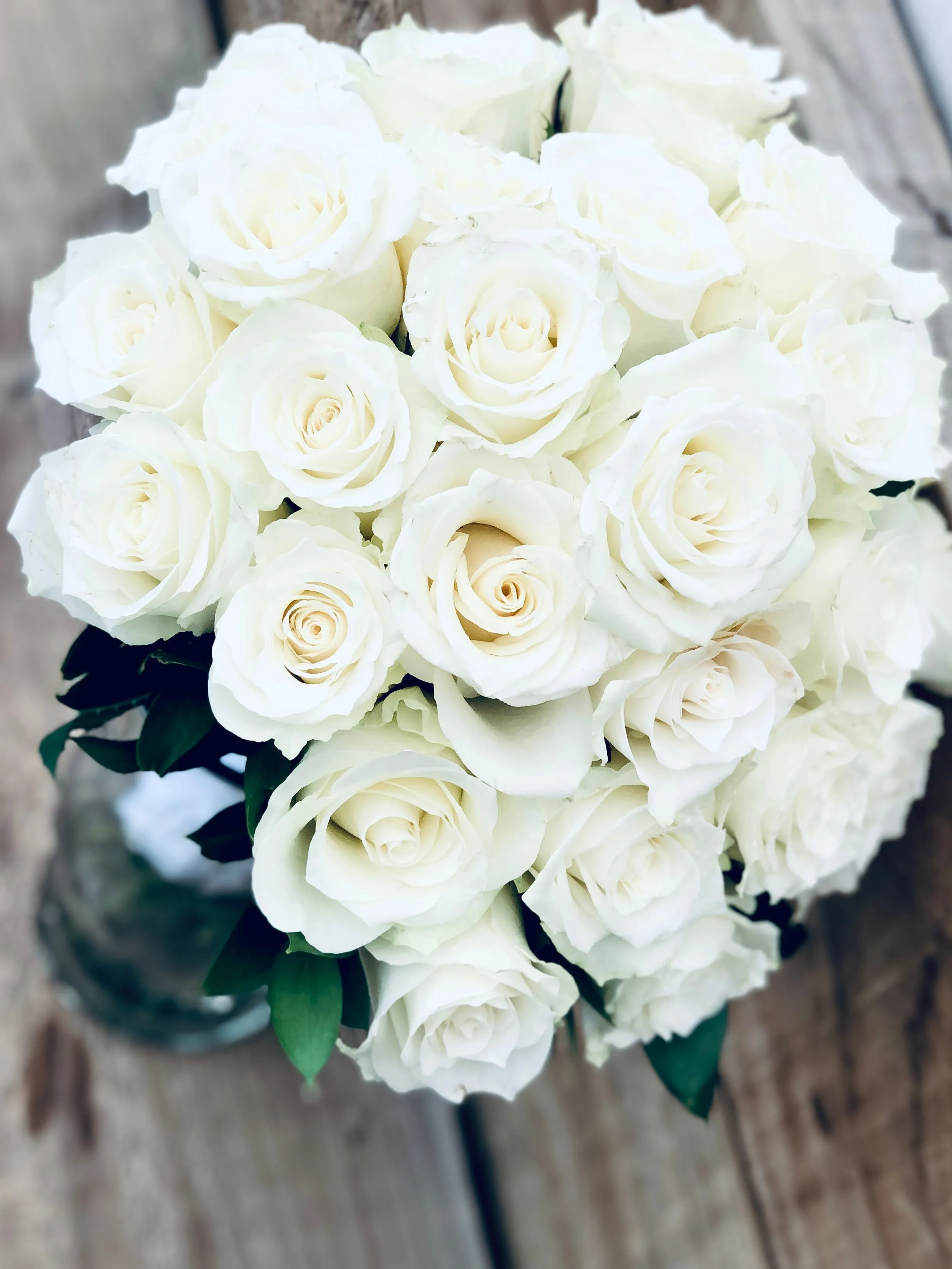 30 white rose bridal bouquet