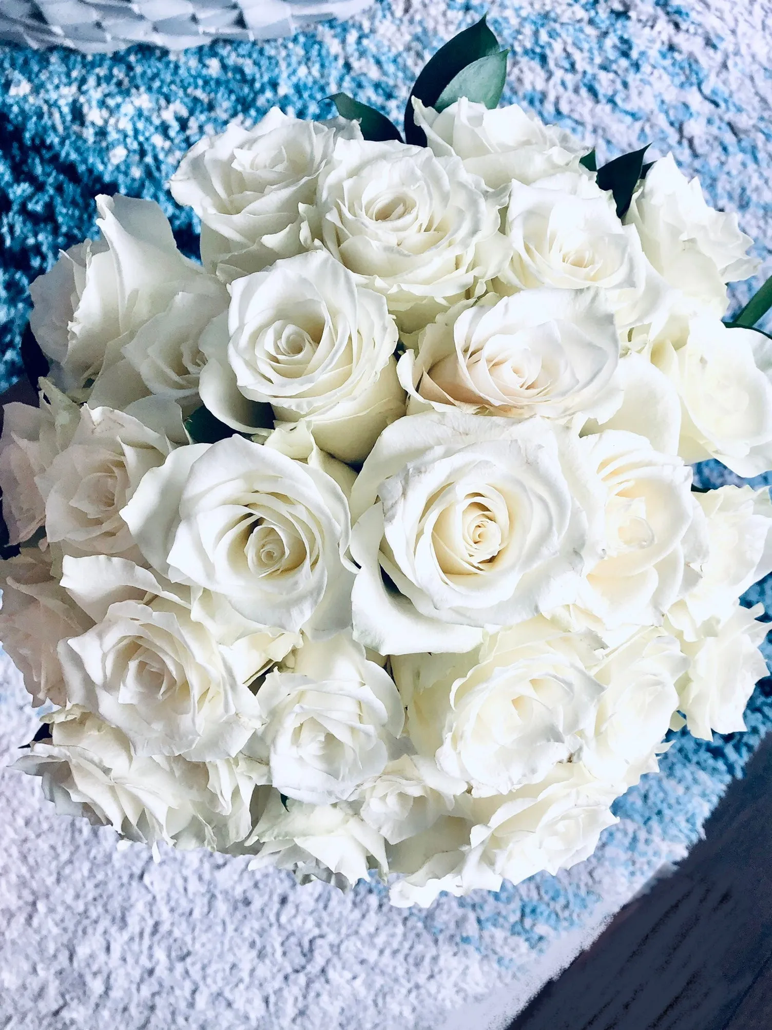 30 white rose bridal bouquet