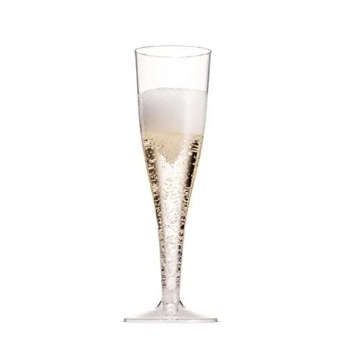 50 Plastic Champagne Flutes 5 Oz Clear Plastic Toasting Glasses Disposable Wedding Party Cocktail Cups