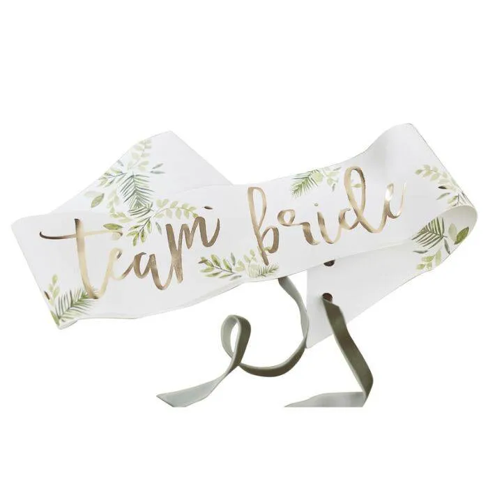 6 Pack - Team Bride Bridal Shower Party Sashes