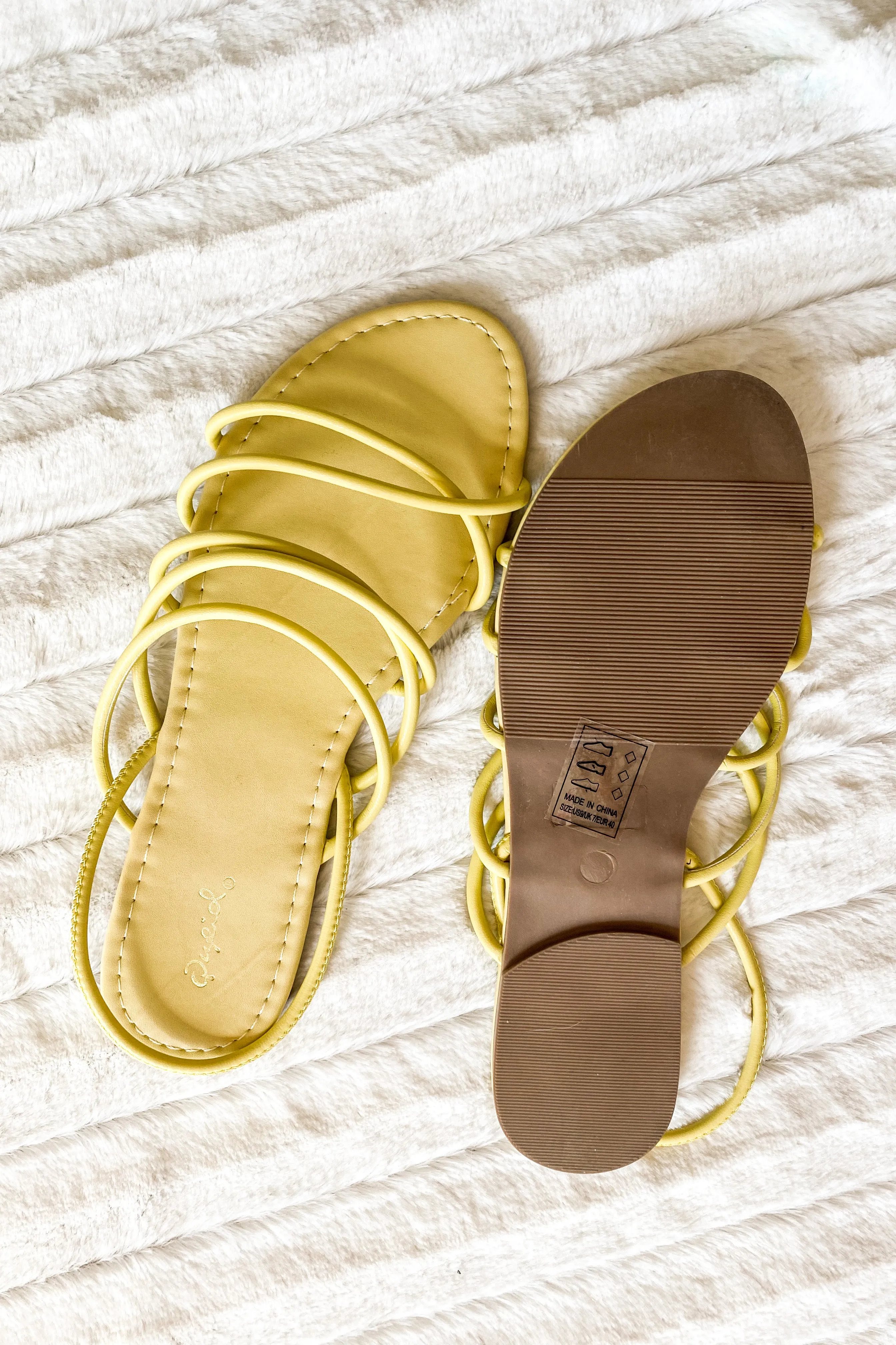 Archer Strappy Sandals in Neon Yellow