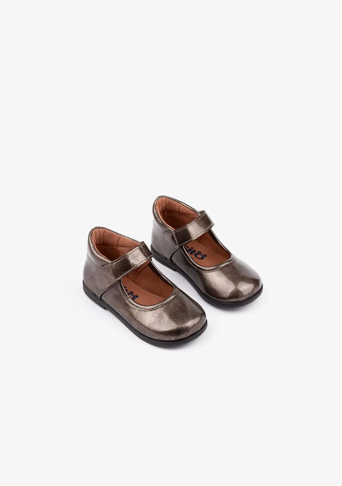 Baby's Titanium Mary Janes Patent Leather