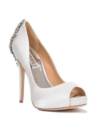 Badgley Mischka Kiara Crystal Back Open Toe Pump