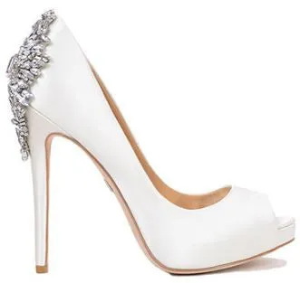 Badgley Mischka Kiara Crystal Back Open Toe Pump