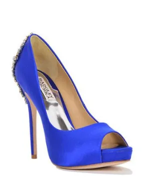 Badgley Mischka Kiara Crystal Back Open Toe Pump