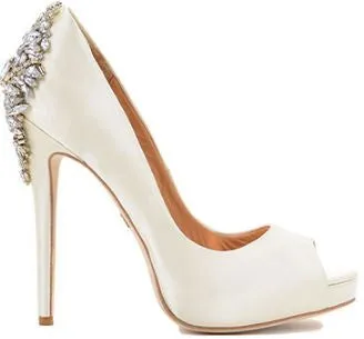 Badgley Mischka Kiara Crystal Back Open Toe Pump