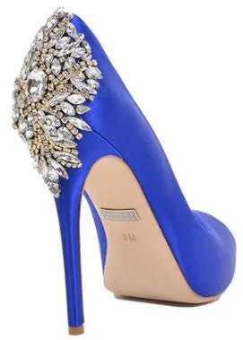 Badgley Mischka Kiara Crystal Back Open Toe Pump