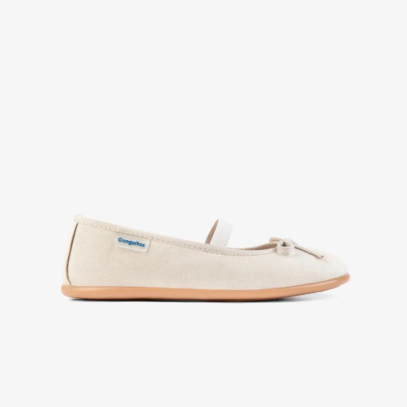 Beige ballerina with elastic