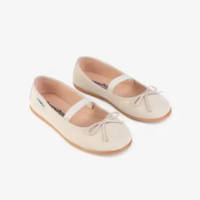 Beige ballerina with elastic