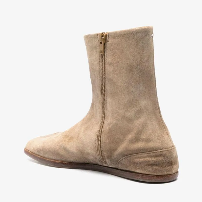 Beige Suede Ankle Boots
