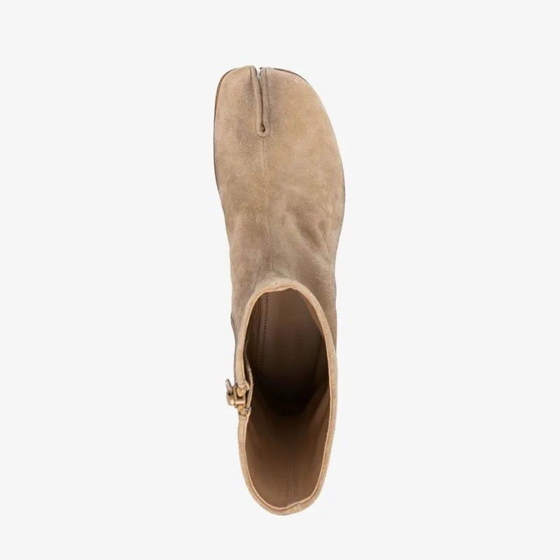 Beige Suede Ankle Boots