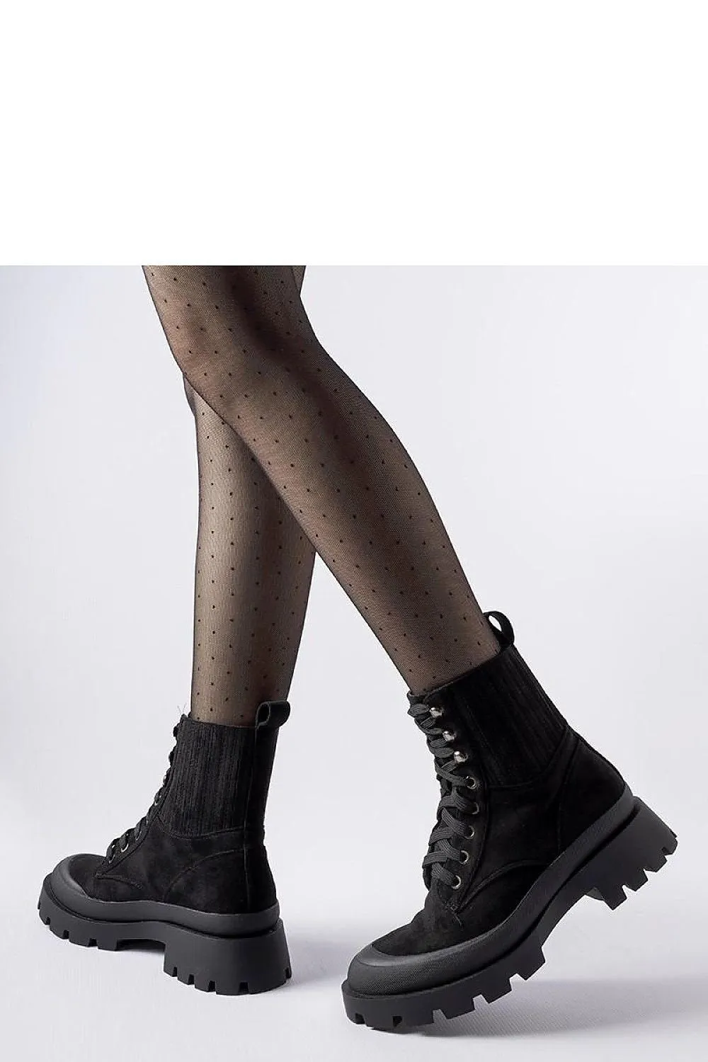 Black ankle boots made of eco-suede