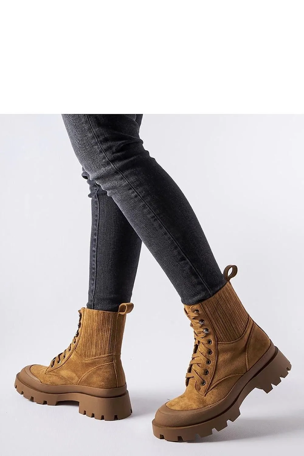 Black ankle boots made of eco-suede