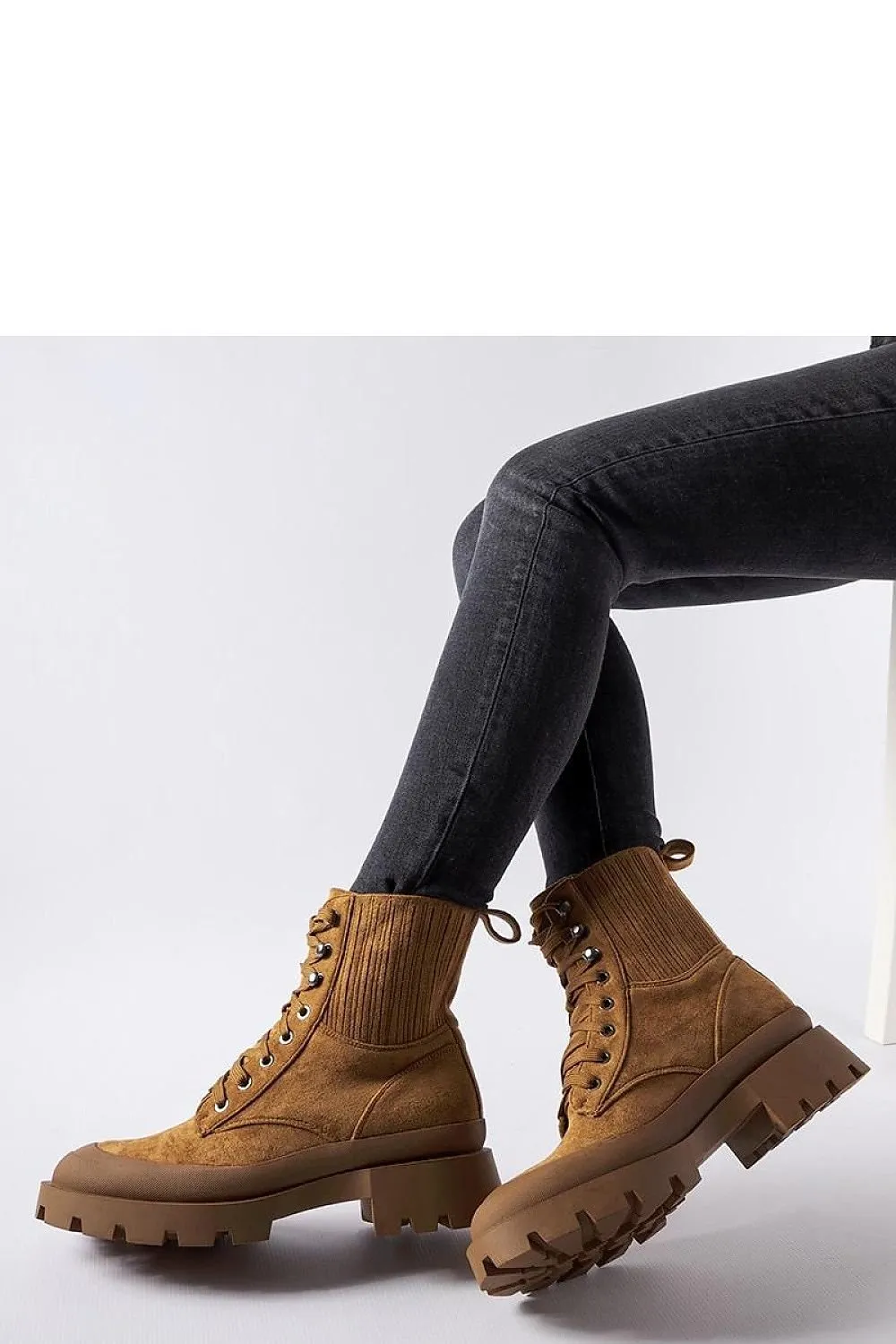 Black ankle boots made of eco-suede