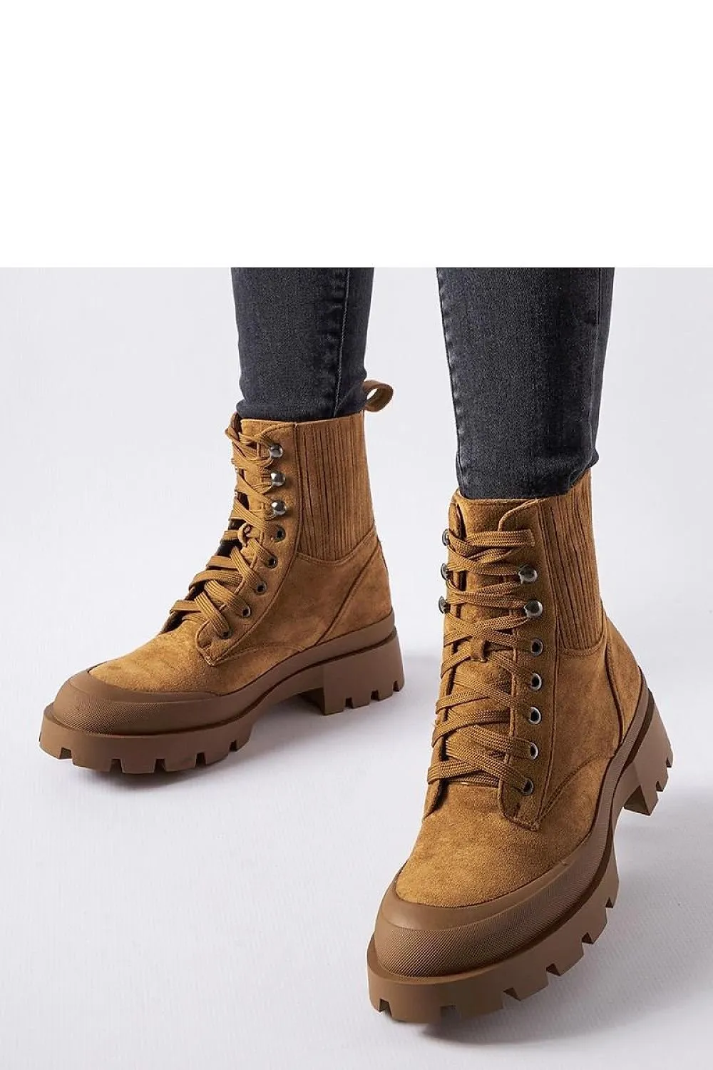 Black ankle boots made of eco-suede