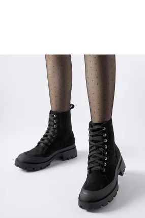 Black ankle boots made of eco-suede