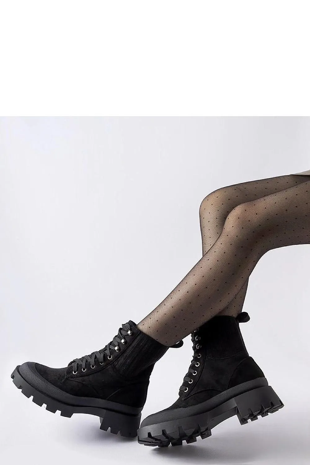 Black ankle boots made of eco-suede