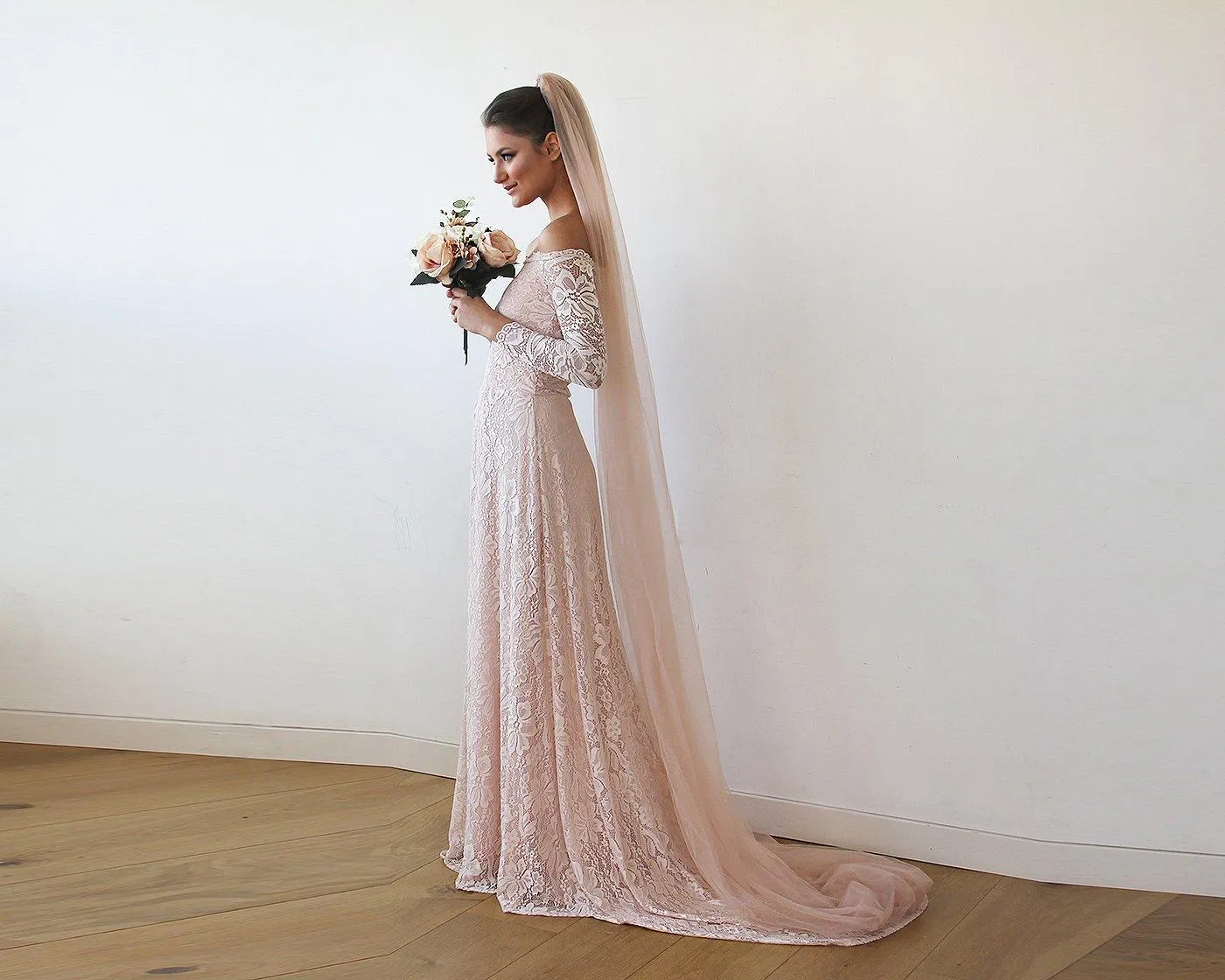 Blush  Tulle Veil, St Wedding Veil, Wedding Veil, 4024