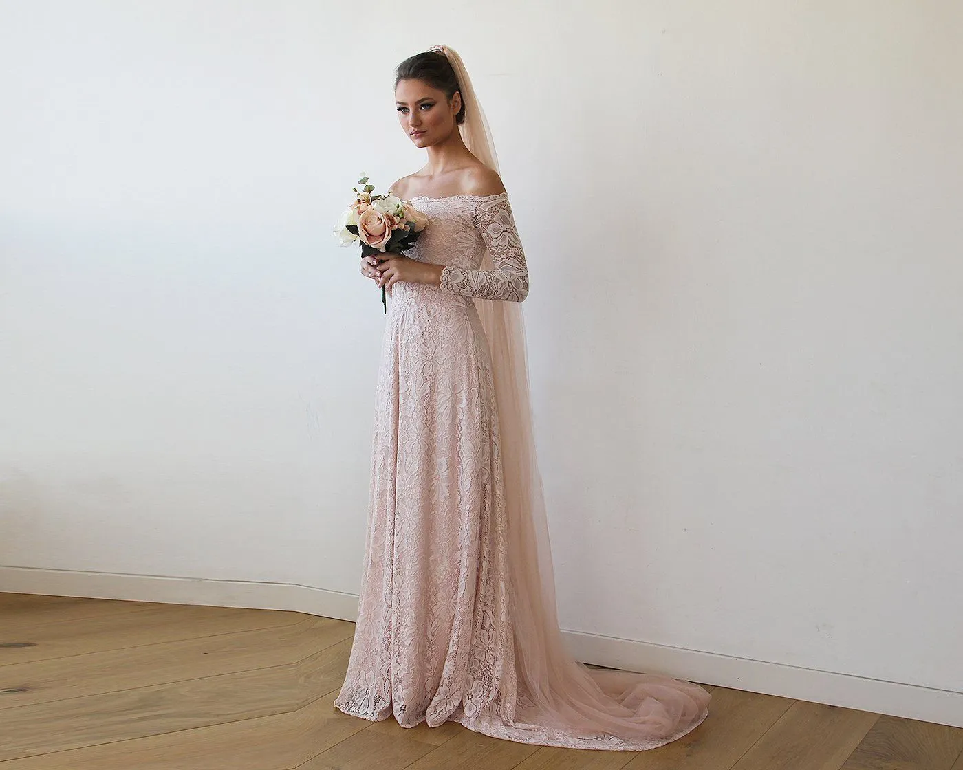 Blush  Tulle Veil, St Wedding Veil, Wedding Veil, 4024