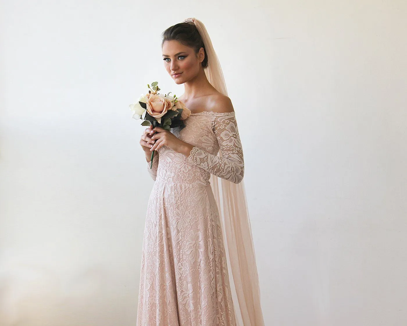 Blush  Tulle Veil, St Wedding Veil, Wedding Veil, 4024