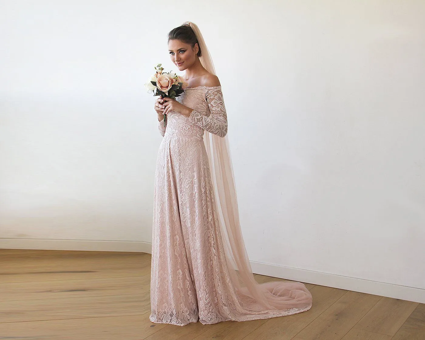 Blush  Tulle Veil, St Wedding Veil, Wedding Veil, 4024