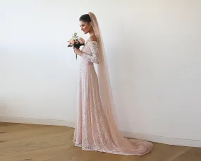 Blush  Tulle Veil, St Wedding Veil, Wedding Veil, 4024
