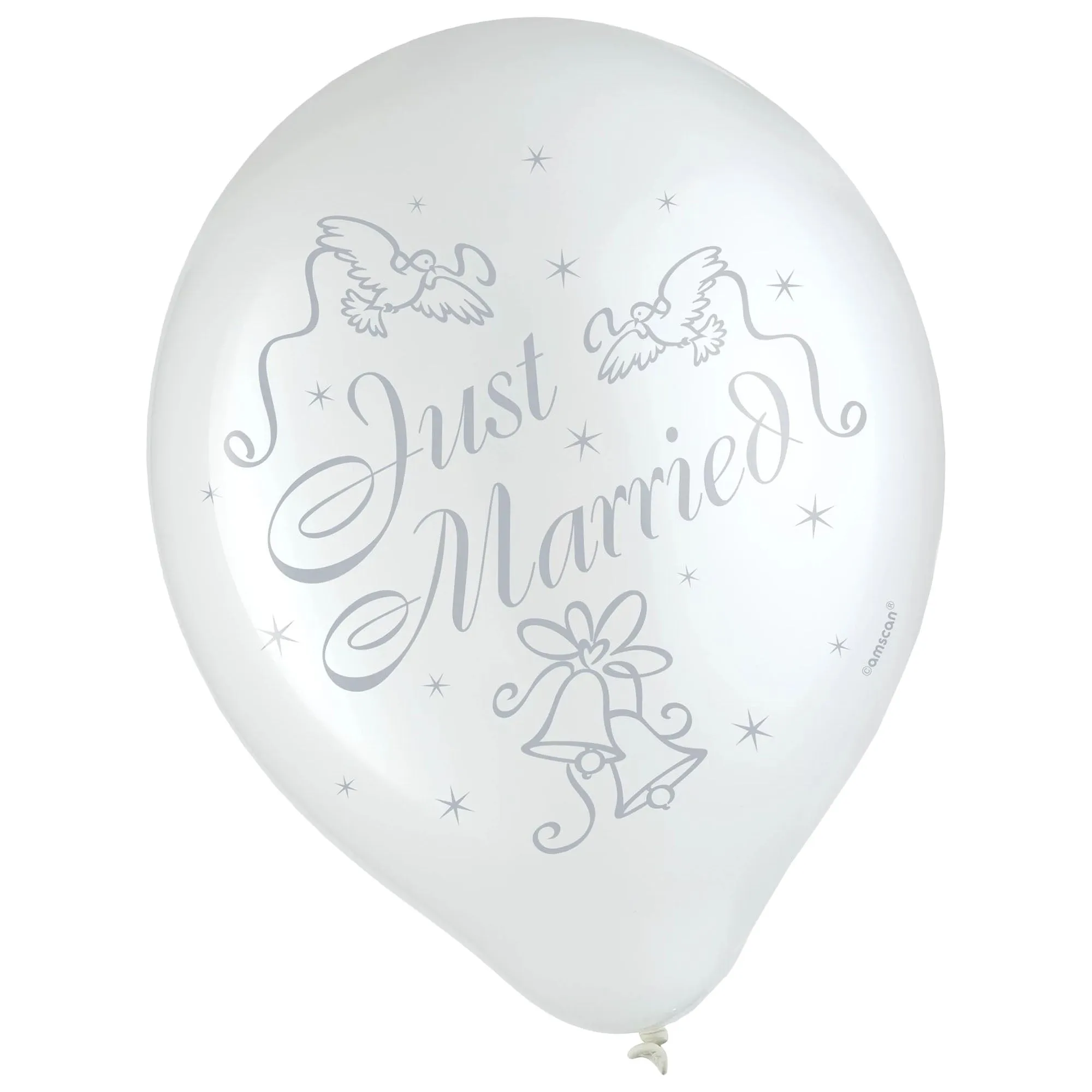 Bridal Party Supplies - White & Silver Latex Balloon Wedding Decorations, 30 Count
