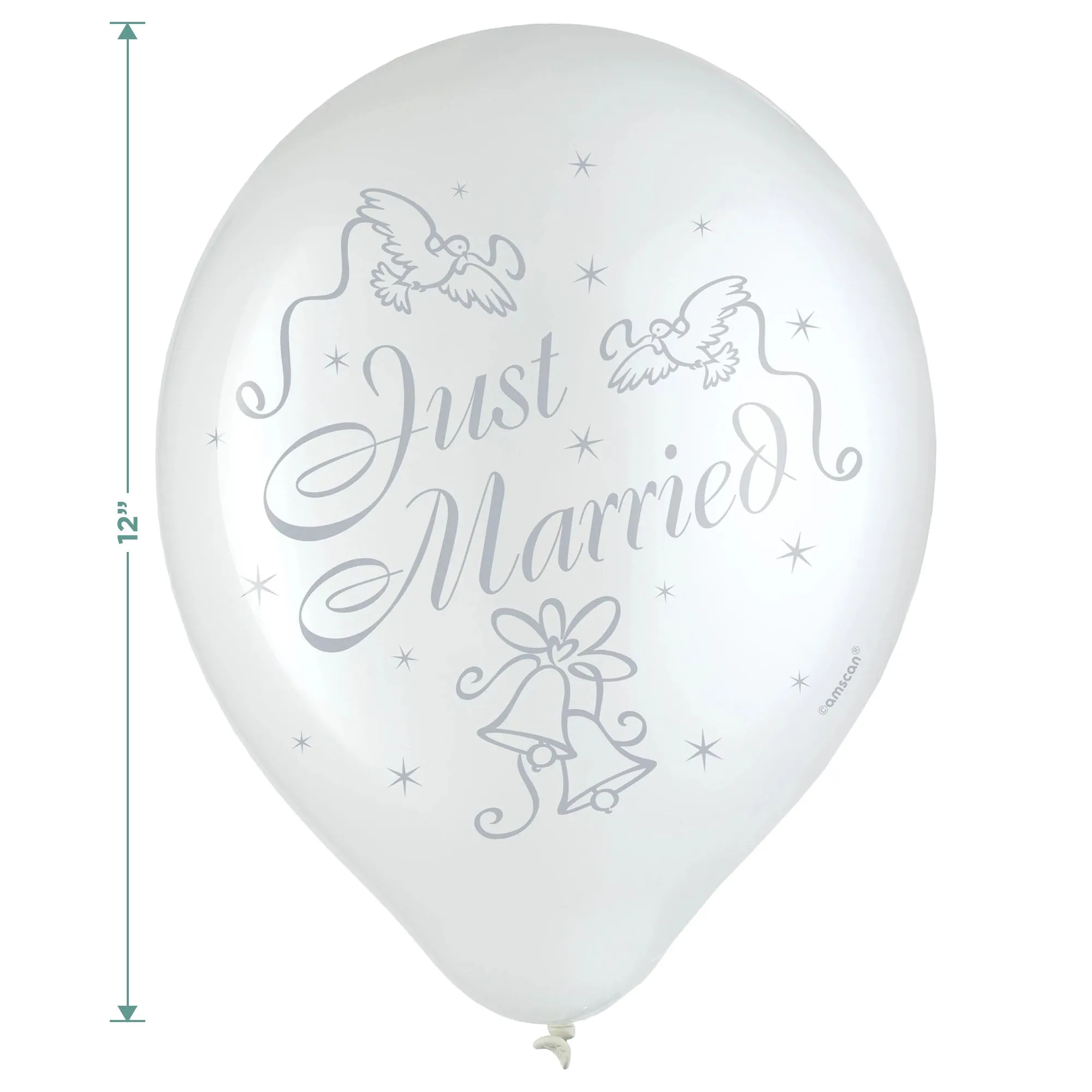 Bridal Party Supplies - White & Silver Latex Balloon Wedding Decorations, 30 Count