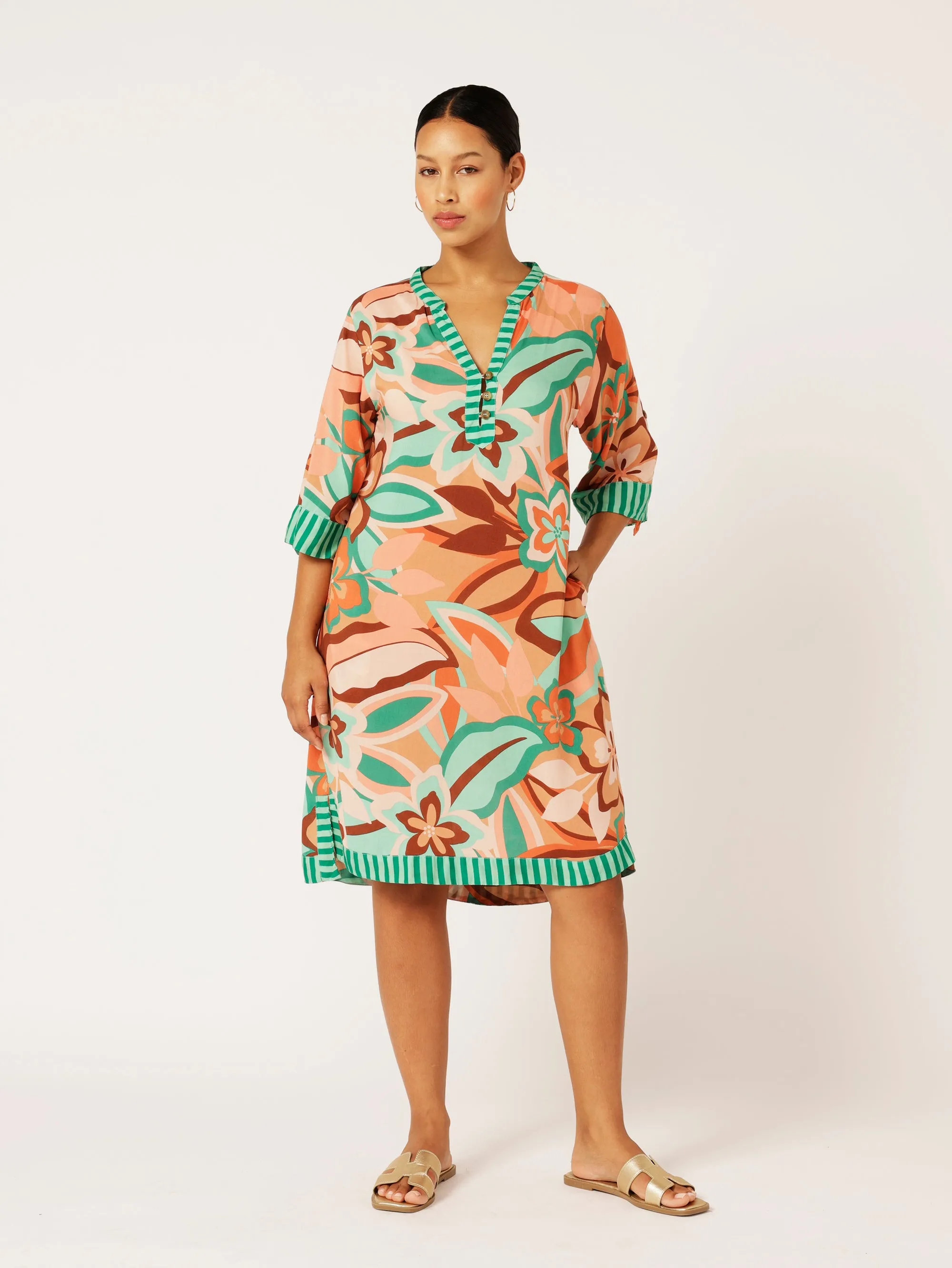 Caftan Dress | Island Coral