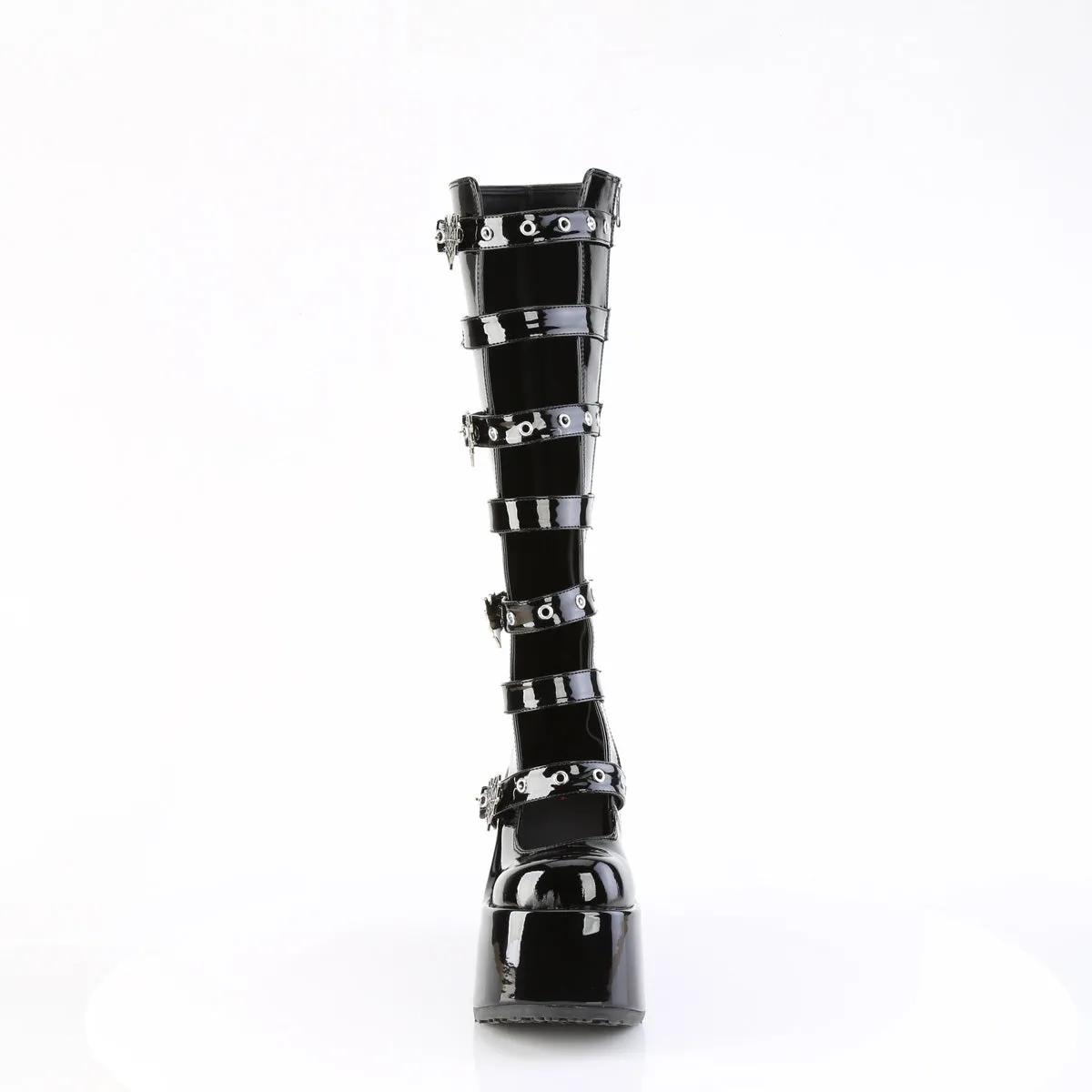 CAMEL-223 DemoniaCult Alternative Footwear Spider Web Mid-Calf Boots