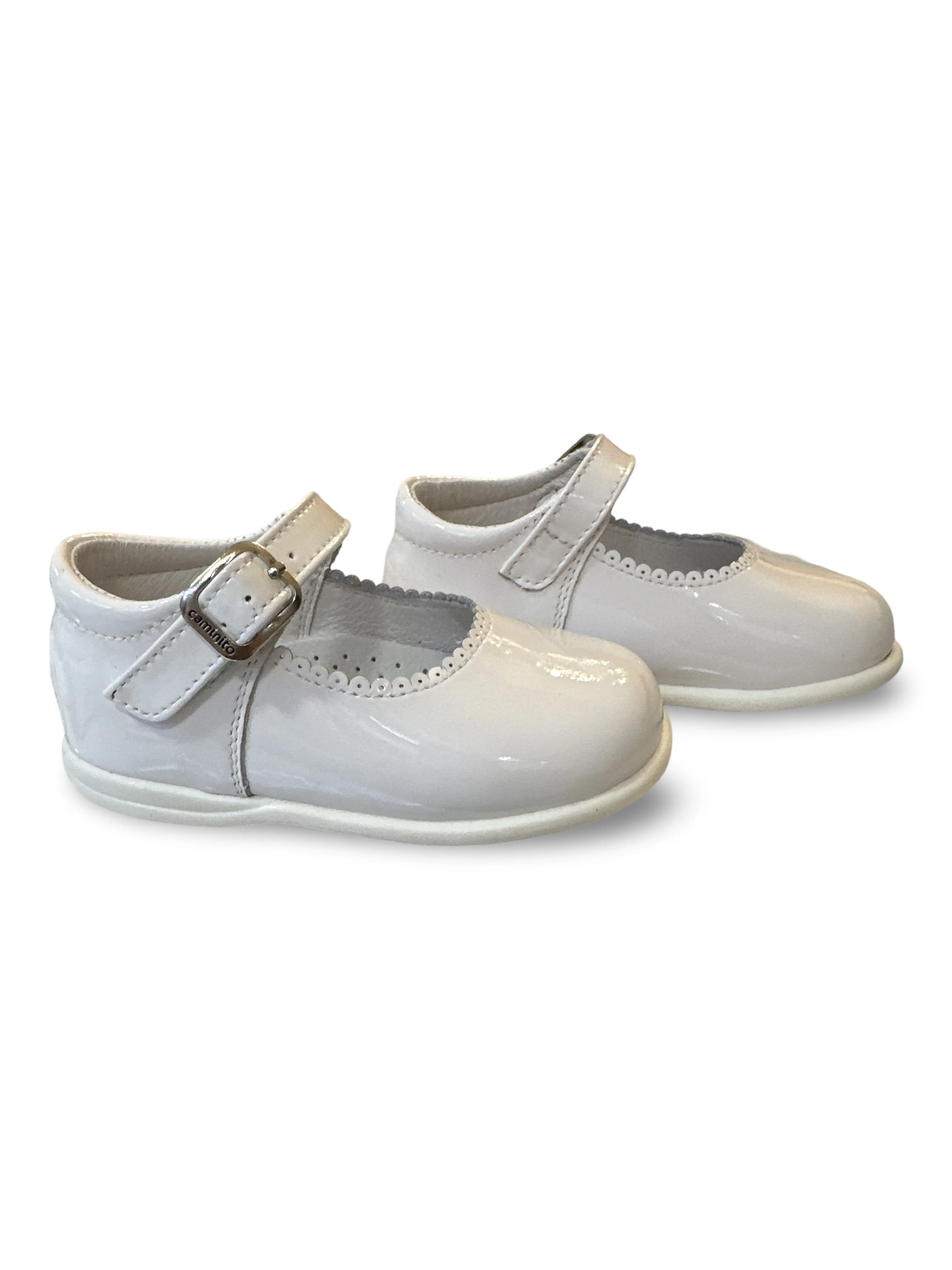 Caminito Toddler Girls White Patent Mary Jane Shoe