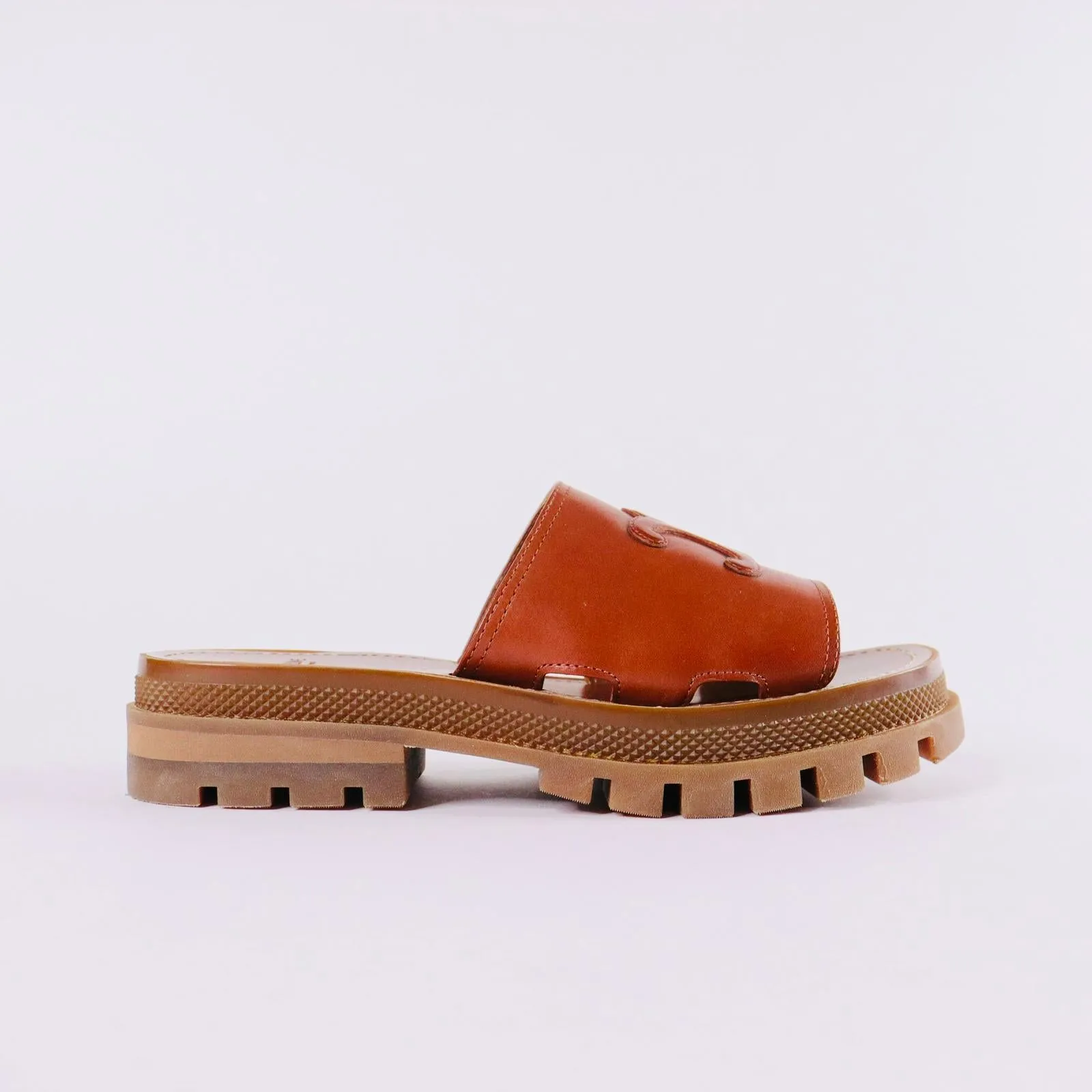 CELINE  Triomphe Leather Sandals