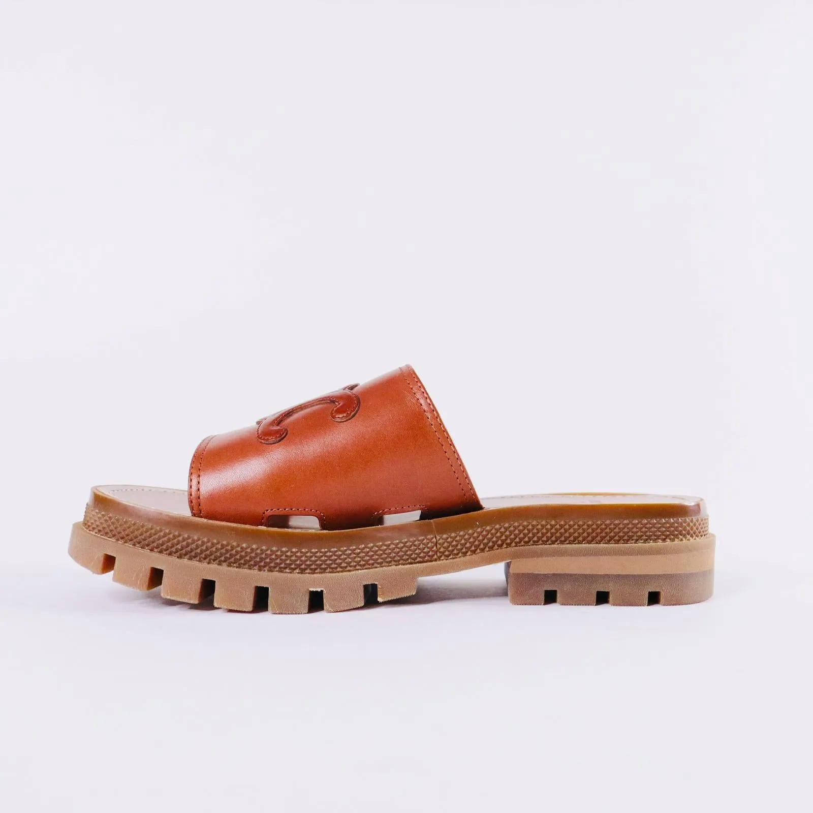 CELINE  Triomphe Leather Sandals