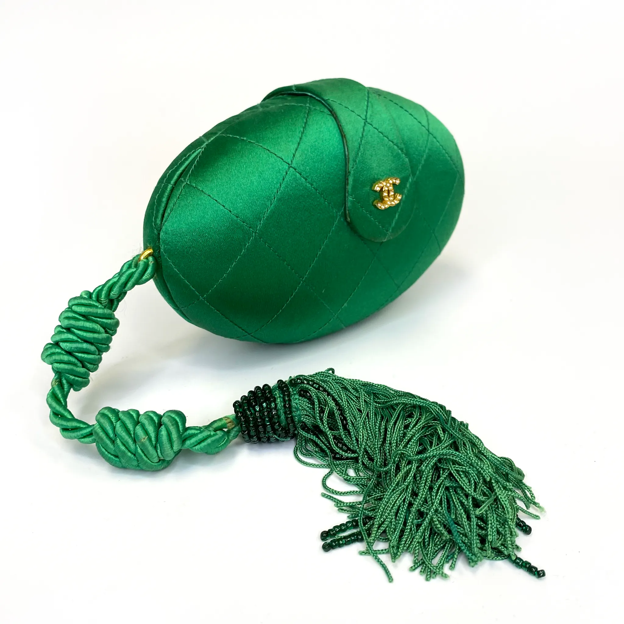 Chanel Vintage Green Evening Clutch
