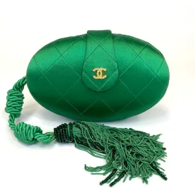 Chanel Vintage Green Evening Clutch