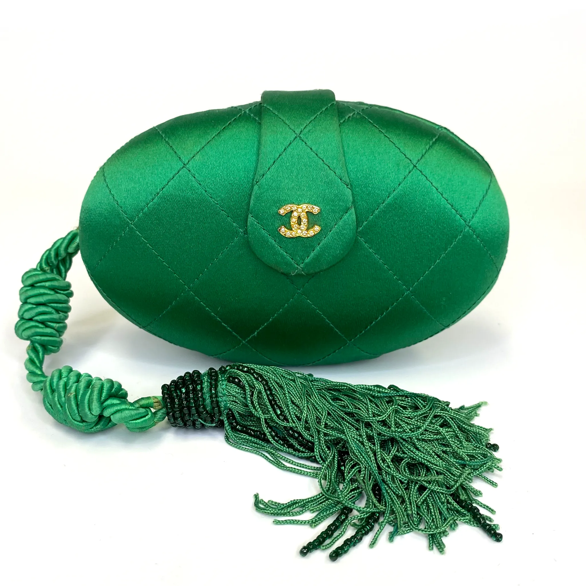 Chanel Vintage Green Evening Clutch