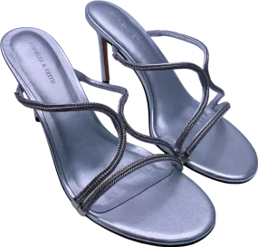 Charles & Keith Silver Strappy Heeled Sandals EU 41 UK 8