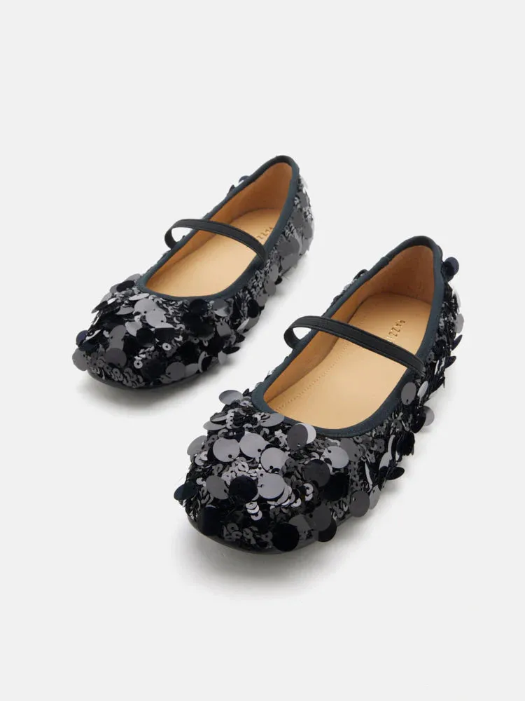 Christa Sequin Webbed Mary Janes