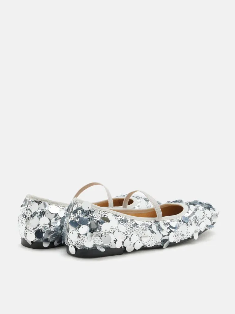 Christa Sequin Webbed Mary Janes