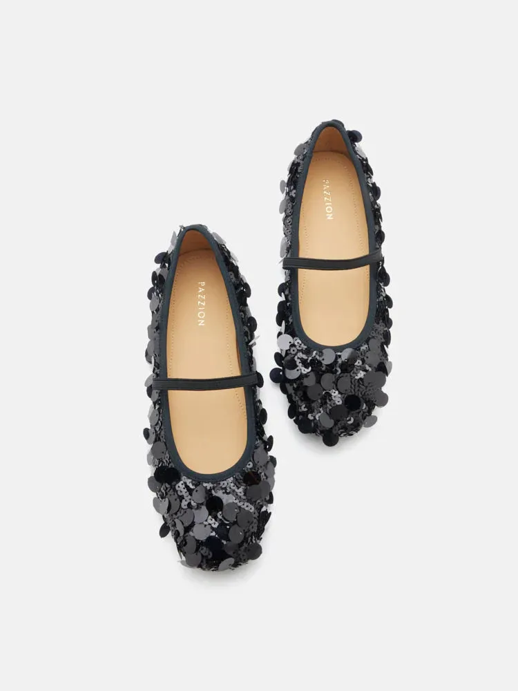 Christa Sequin Webbed Mary Janes