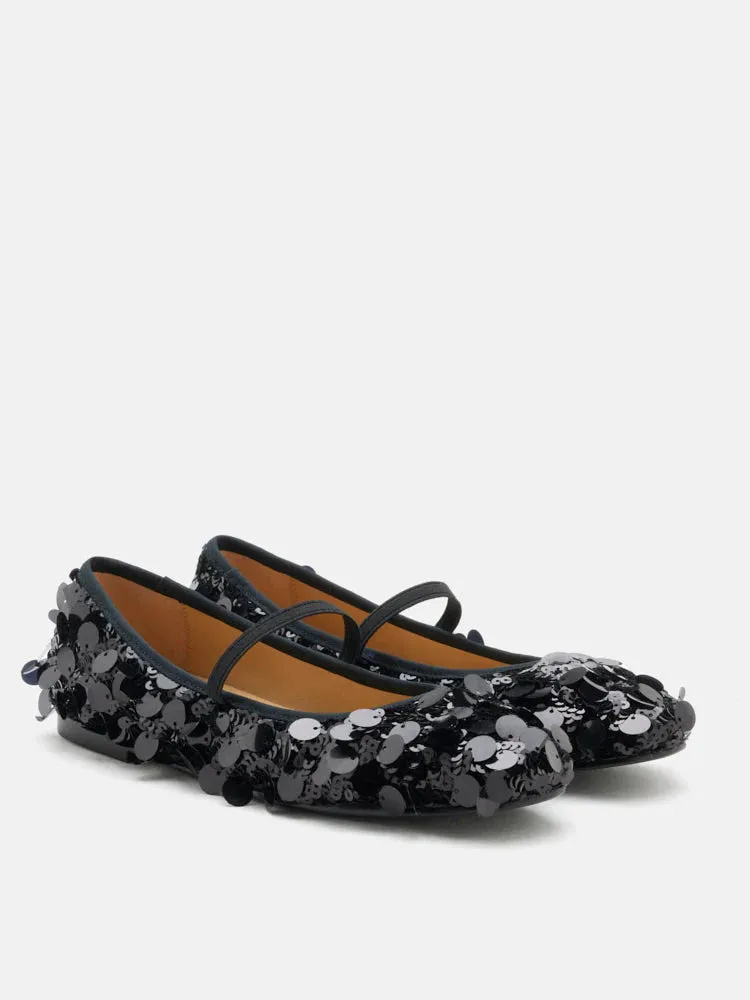 Christa Sequin Webbed Mary Janes